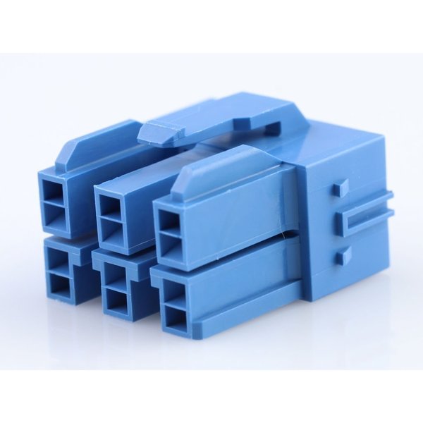 Molex Cp-6.5 Receptacle Housing, Glow-Wire Capable, 6.50Mm Pitch, Dual Row, 6 Circuits, Blue 1512072601
